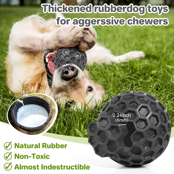 DISSKNIC Indestructible Squeaky Dog Balls Puppy Toys, Interactive Dog Toys for Small Dogs, Puppy Chew Toys for Teething and Relax, Dogs Chew Toy Balls Small Toys for Small Breed