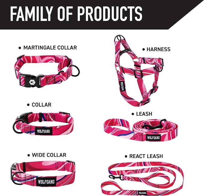 Wolfgang Heavy Duty, Adjustable Dog Collar with Quick Release Nylon Buckle for Walking & Training, MarbleSwirl Print, Small