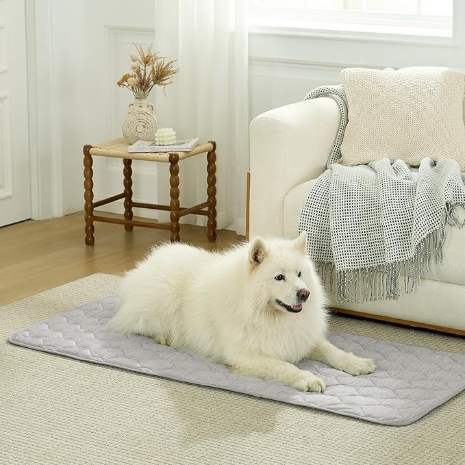 COZY KISS Dog&Cat Cooling Couch Cover, 27.5x82.5 Inch Waterproof Pet Pad, Q-Max > 0.4 Cool-Tech Fabric, Grey