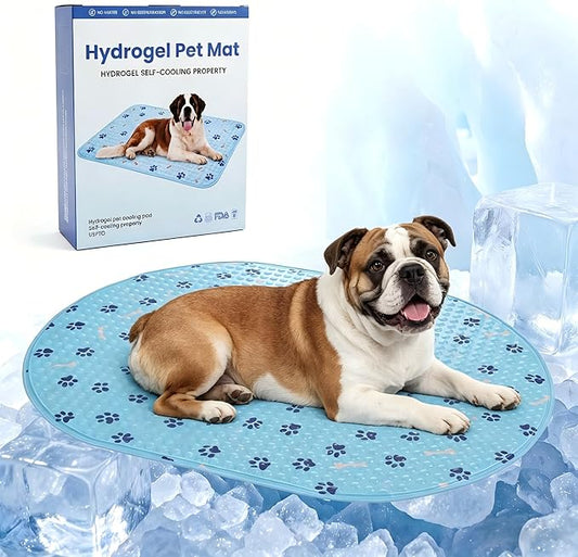 Dog Cooling Mat, Patented Gel Cooling Dog Bed, Non-Slip Waterproof Gel Cooling Pad for Medium Dogs, Pet Cooling Mat for Indoors Outdoors, Crate Kennel Car Travel 24.5"x36"