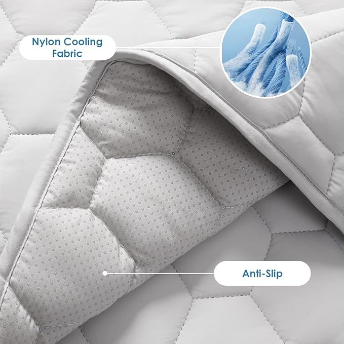 EHEYCIGA Cooling Mat for Dogs, 44" x 32"(Q-Max>0.53), Washable Dog Cooling Mat, Portable Kennel Cooling Pet Pad for Summer, Non-Slip Summer Crate Pad for Large Dog, Grey