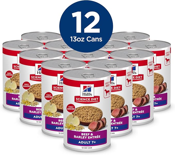Hill's Science Diet Adult 1-6 Wet Dog Food, Beef & Barley, 13 oz. Cans, 12-Pack