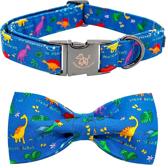 Elegant Little Tail Dog Collar with Bow - Soft Adjustable Collar for Small, Medium & Large Dogs