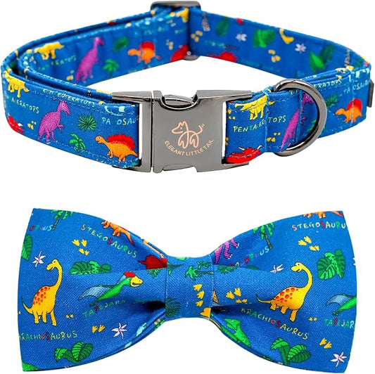 Elegant Little Tail Dog Collar with Bow - Soft Adjustable Collar for Small, Medium & Large Dogs