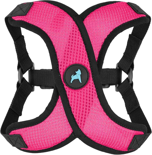 Gooby Comfort X Step in Lite Dog Harness - Choke Free, Escape Free with Light Breathable Mesh - Step in Dog Harness for Small Dogs Only - Quick Release Buckle, Metal D-Rings - Flamingo Pink, Small