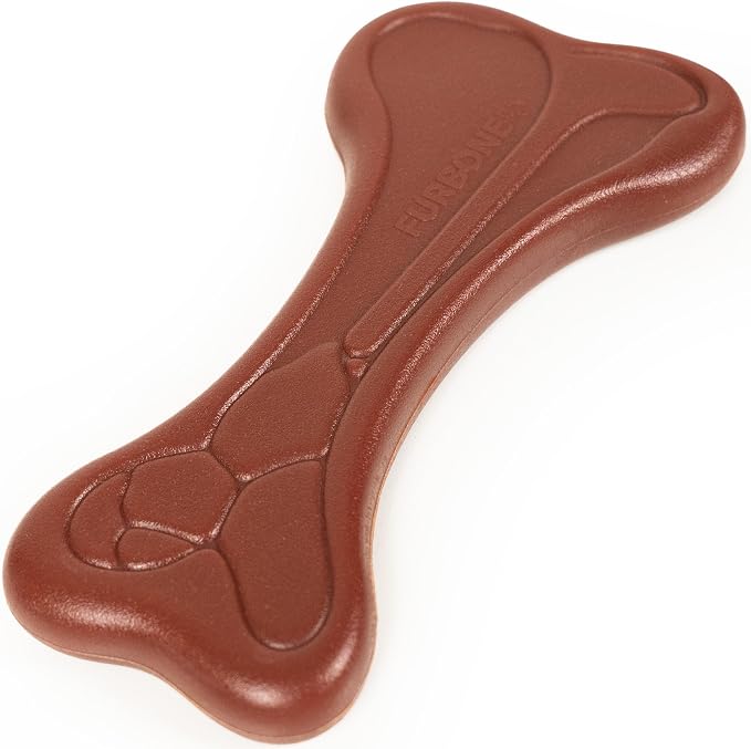 FURBONE Dog Bone Chew Toy for Aggressive Chewers, Beef Flavor Infused Nylon Chew Bone for Small & Medium Dogs, Long Lasting Enrichment Toy