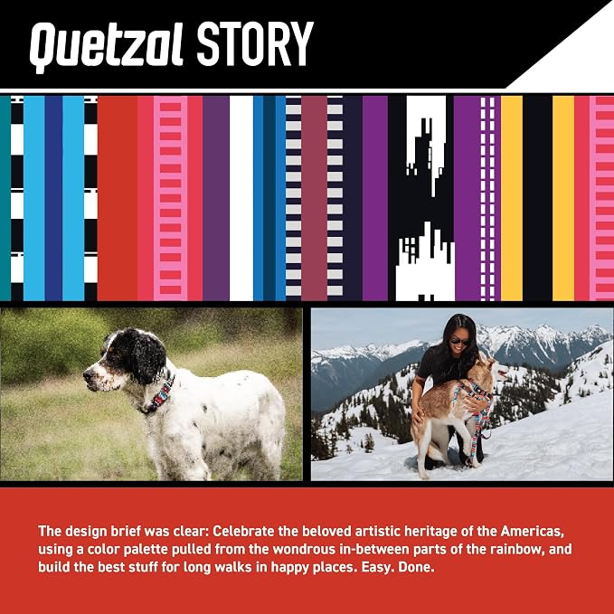 Wolfgang Heavy Duty Adjustable Dog Harness, Pull-Tested to Over 800 lbs for Walking & Training, Quetzal Print, Large