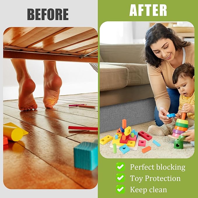 MABOZOO Triangular Toy Blocker for Under Furniture, Under Couch Blocker, Under Sofa Toy Blockers for Pets, Bed Blockers for Under Bed, Stop Things from Sofa, Bed, Other Furniture(3 Pack)