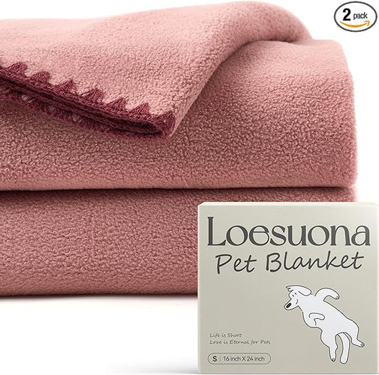 Super Soft Fleece Dog Blanket - 2 Pack, Dog Blankets for Small Dogs, Dog Blankets for Medium Dogs Washable, 24"x16" Puppy Blankets for Couch, Cat Blanket, All-Season Comfort