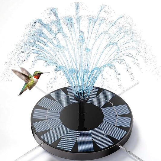 AISITIN Solar Fountain, 2.5W Solar Water Fountain Pump with 6 Nozzles & 4 Tube Supports, 6.7" Solar Powered Fountain for Garden, Pond, Pool, Fish Tank, Aquarium Outdoor