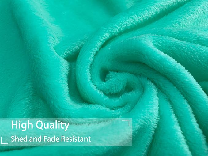 iMaylex Soft Puppy Flannel Fleece Blanket for Pet Dog Cat, Plush Microfiber, Cozy and Lightweight, Teal Blue, Pet, 19 x 27 inch (50 x 70 cm)