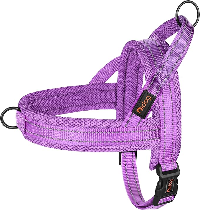 Didog No Pull Dog Harness with Breathable Mesh Padded,Reflective & Quick Fit Light Weight Dog Strap Vest Harness,Easy for Walking Training (S:Chest 18-22", Purple)