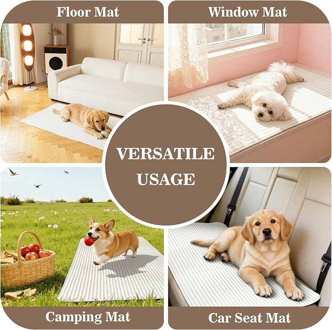 MYSKY HOME 100% Waterproof Couch Cover for Dogs Washable, Non Slip Couch Covers for 2 Cushion Sofa Pet Friendly, Thick Soft Sofa Covers Slipcovers Blanket Dog Bed Cover, Cream, 35"x82.7"