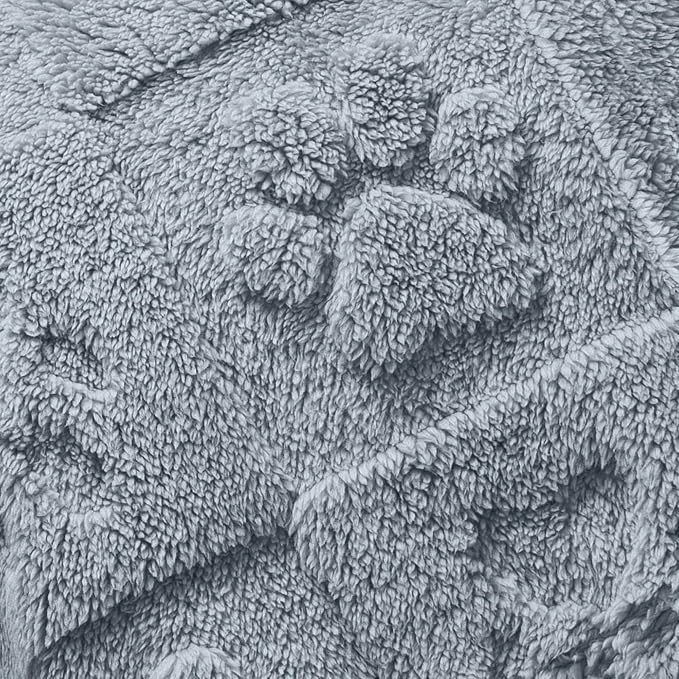 Americanflat 30x40 Jacquard Fleece Throw Blanket - Soft and Breathable Pet Blankets for Couches, Bed, Chair - Fleece Blanket for Home, Bedroom, or Outdoor - Gray Paw Print Blankets for Dogs or Cats