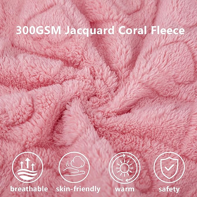 gogobunny Large Pet Blanket for Dogs Cats, Ultra Soft 300GSM Coral Fleece Washable Furniture Protector for Couch Bed Car Seat, Calming Crate Mat Blanket for Large Breeds, Pink, 40x50IN