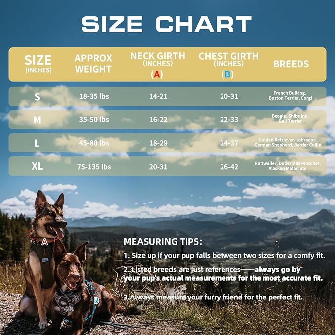 AUROTH Tactical Dog Harness for Large Dogs No Pull Adjustable Pet Harness Reflective K9 Working Training Easy Control Pet Vest Military Service Dog Harnesses Orange M