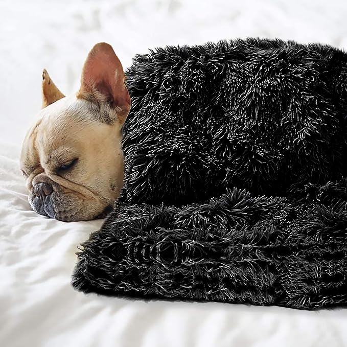 Pet Dog Bed Blankets, Fluffy Fleece Dog Throw Blankets Sleep Mat,Soft Puppy Blankets Cat Kitten, S M L XL,Fuzzy Reversible Sherpa Blanket for Bed, Couch, Sofa, Travel,Washable & Lightweight