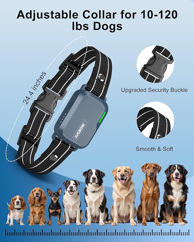 Dog Shock Collar - 4500FT Dog Training Collar with Remote, IPX8 Waterproof Electric Dog Collar with 4 Training Modes, Security Lock, Rechargeable eCollar for 10-120lbs Dogs(Bright Blue 1 Pack)