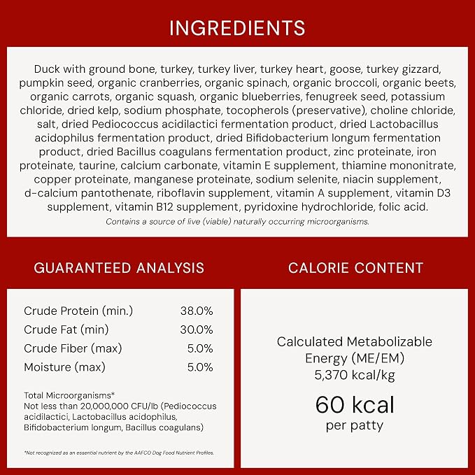Stella & Chewy's Freeze-Dried Raw Dinner Patties - Duck Duck Goose Recipe - High Protein Grain-Free Puppy & Dog Food - Perfect For Picky Eaters - 14 oz