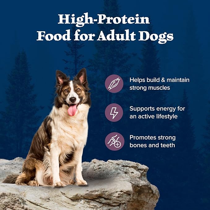 Blue Buffalo Wilderness Rocky Mountain Recipe with Bison High Protein & Wholesome Grains Dry Dog Food for Adult Dogs, 30% Protein, Supports Immunity With Antioxidant-Rich LifeSource Bits, 28 lbs.