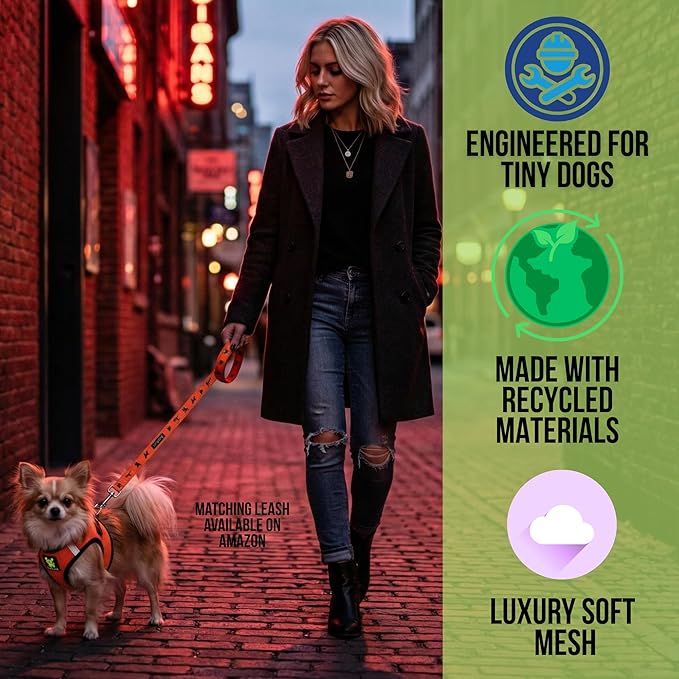 EcoBark Step in Dog Harness Reflective Soft Ultra Padded Mesh Dog Harnesses for XXS, XS, Small, and Medium Dogs Eco-Friendly Comfort Secure Halter No Pull Adjustable Pet Vest