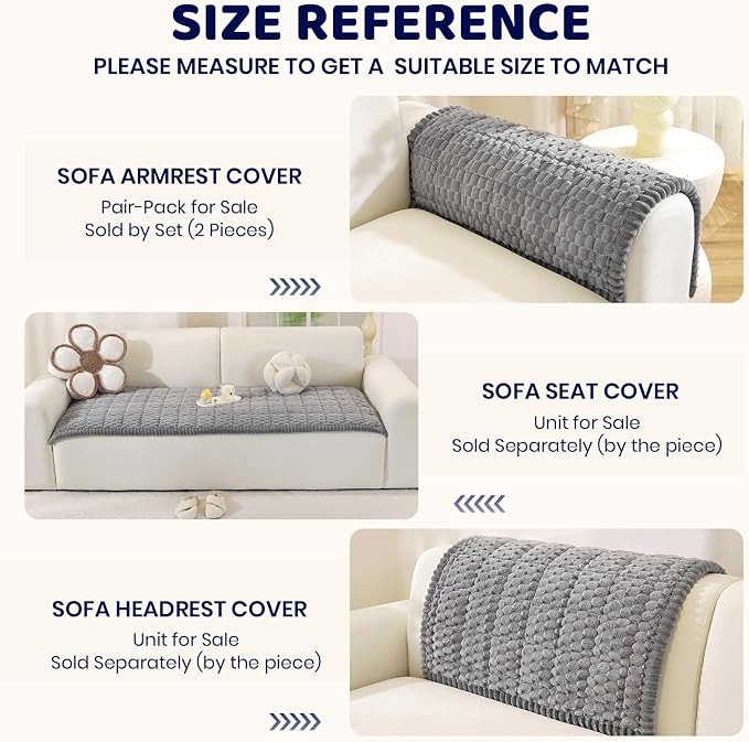 Royhom Couch Cover for Dogs Washable, Soft Thick Pet Couch Covers for Sofa, Pawcart Couch Protector Pet Friendly, Furniture Covers Dog Mat for Couches and Sofas (Grey, 27.6 x 47.2 Inch)
