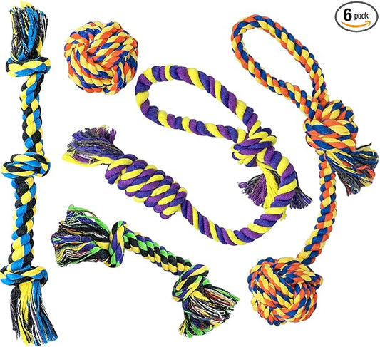 Puppy Teething Toys for Small Dogs, 5 Pack Cotton Puppy Dog Rope Toy for Small Dogs, Durable Dog Chew Toys for Aggressive Chewers Small Breed, Interactive Tug of War Puppy Toys to Keep Them Busy