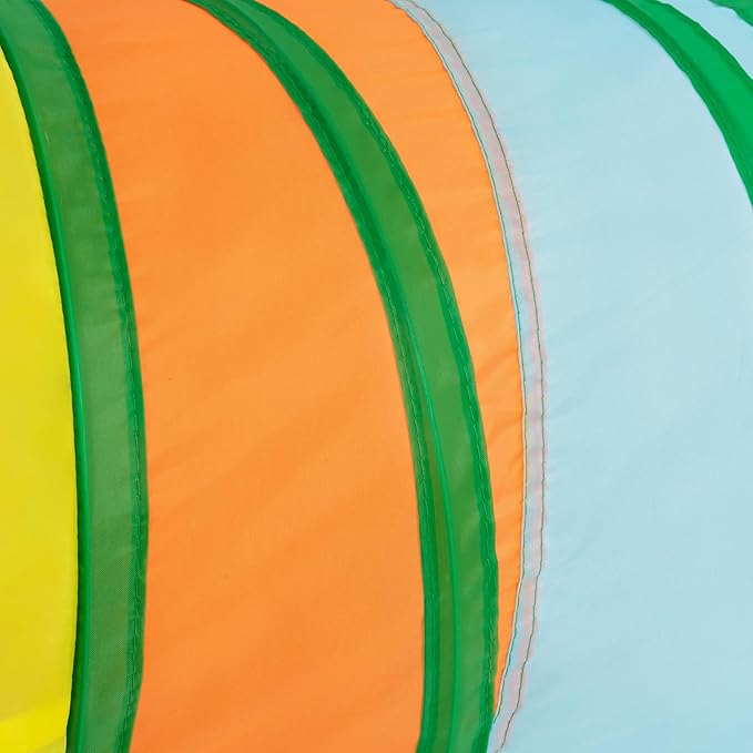 Tempcore Cat Tunnel for Indoor Cats, 3 Way Collapsible Pet Play Tunnel with Teaser Wand, Peek Holes & Hanging Ball, Interactive Tube for Kittens & Rabbits, Rainbow