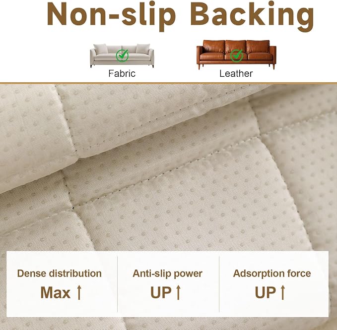 OTOB Sofa Covers for 3 Cushion Couch Washable, All Seasons Non Slip Fuzzy Pet Couch Cover, Soft Plush Geometric Jacquard Sofa Slipcovers, Kids Pet Friendly Dog Bed Mats (Dark Gray, 27.6" x 70.9")