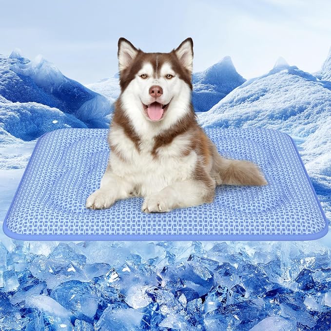 Rywell Dog Cooling Mat, 36”x27” Super Thick & Reversible Cooling Mat for Dogs, Arc-Chill 3.0 & PCM for Long-Lasting Cool and Color-Changing (Q-Max > 0.5), All-Season Use & Portable for Travel
