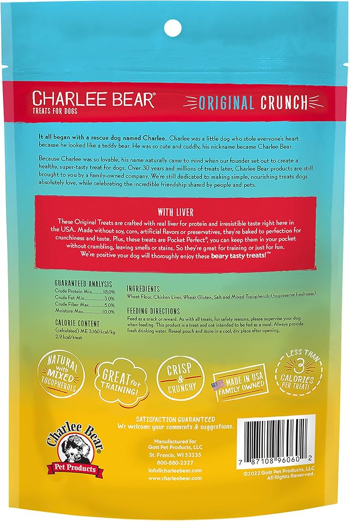 Charlee Bear Dog Treat, 6-Ounce, Liver (Pack of 2)