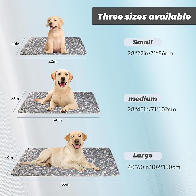 Dog Cooling Mat, Pet Washable Non-Toxic Summer Dogs Cats Cooling Pads Sleeping Kennel Mats Cool Ice Blanket for Indoor & Outdoor Dog Beach Essentials Brown Large