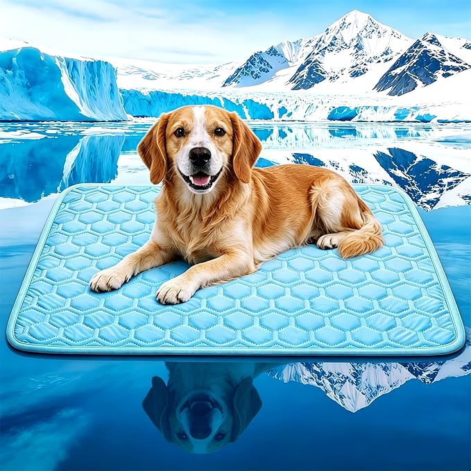 Cooling Mat for Dogs, Arc-Chill Dog Cooling Mat (Q-Max>0.45), Non-Slip Washable Pet Cooling Pad, Summer Self-Cooling Bed for Dogs Cats, Portable Crate Mat for Indoor & Outdoor Use,26.5"x38"
