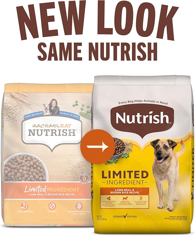 Nutrish Limited Ingredient Diet Lamb Meal & Brown Rice Recipe, 28 Pound Bag