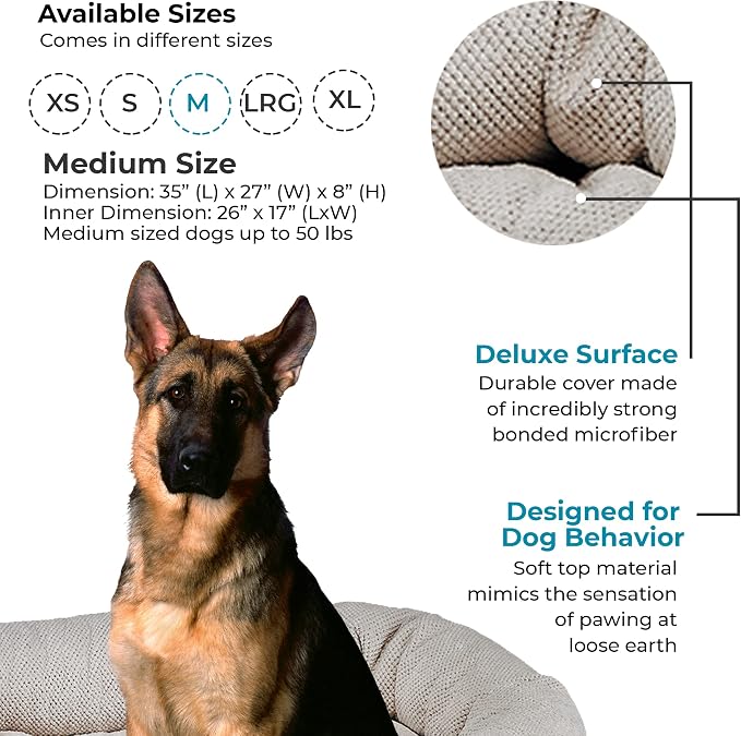 Bowsers Aspen Chenille Donut Bed for Dogs Calming Dog Bed with Removable Tufted Cushion and Overstuffed Bolster Ring Dog Bed with High Memory Polyester Fiber and Upholstery Grade Fabric Medium
