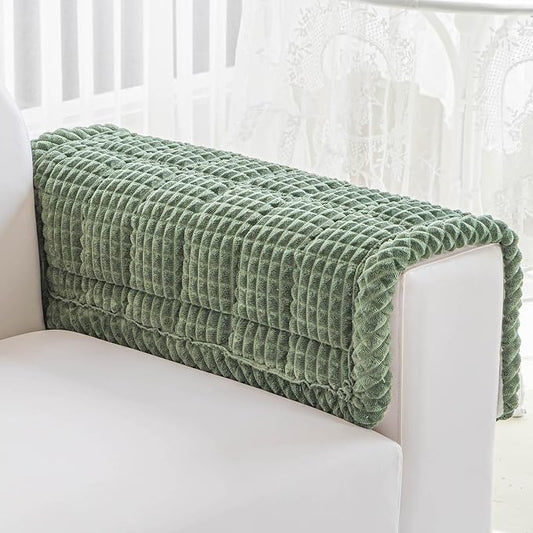Couch Cover for Dogs Washable, Non-Slip Pet Couch Covers for Sofa, Fuzzy Dog Couch Cover Mat, Thick, Soft, Plush Couch Cushion Covers for Sofa Protector (Green, 27.6" x 27.6"/70 x 70cm)