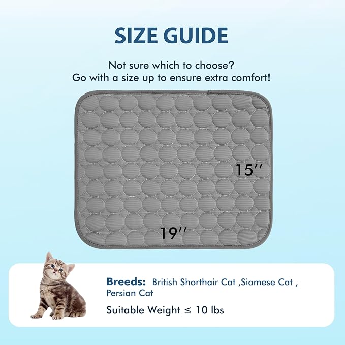 MICROCOSMOS Summer Cooling Mat & Sleeping Pad- Water Absorption Top, Materials Safe, Easy Carry, EZ Clean. Keep Cooling for Pets, Kids and Adults.(Dark Grey, 19" x 15")