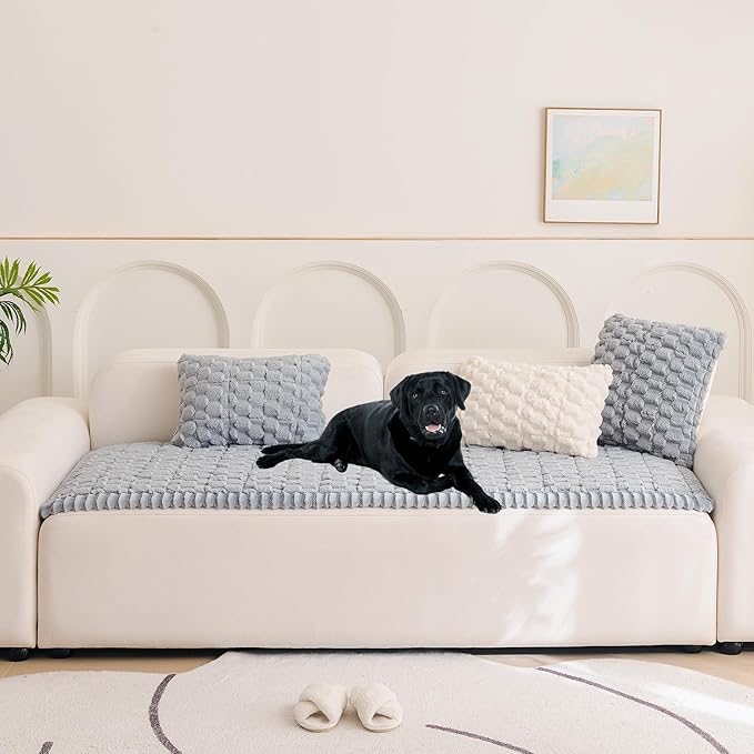Mivnue Pet Couch Cover Dogs Washable Sofa Protector Non Slip Fuzzy Couch Pads Pet Friendly Dog Mat for Couches and Sofas