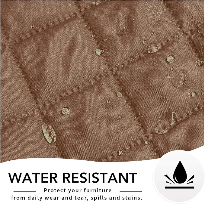 Easy-Going Oversized Recliner Cover Reversible Couch Cover Sofa Cover for Living Room Water Resistant Furniture Protector with Elastic Straps for Pets Dog (Oversized Recliner, Camel/Ivory)