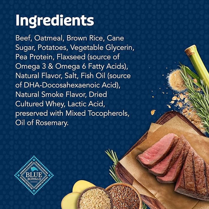 Blue Buffalo Bits Beef Soft & Chewy Dog Treats, Bite-Sized for Training, Made with Real Beef & Enhanced with DHA, Heart-Shaped Dog Treats, Made in the USA with Natural Ingredients, 19 oz.