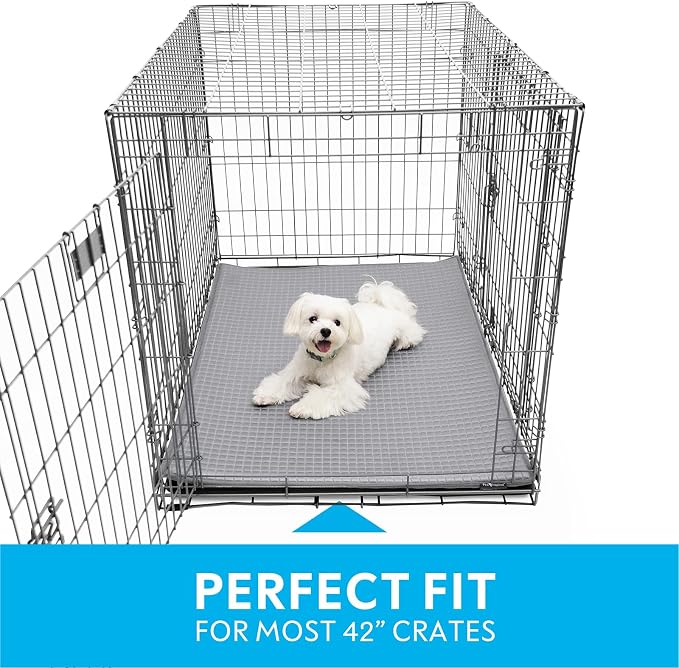 Paw Inspired Cooling Orthopedic Crate Pad for Dogs and Cats, Washable Memory Foam Dog Cooling Mat (41x28 Inch Large Size for 42 Inch Kennel, Gray)