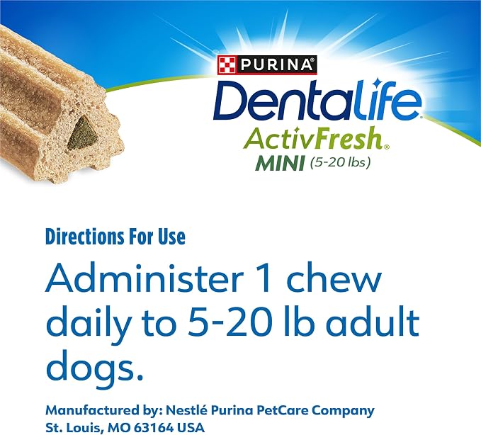 DentaLife ActivFresh Pack of 2 Dog Chews for Small Dogs, Dental Chews to Freshen Breath, Chicken Flavor, 13.5 oz. Each, 45 Each/90 Total - 45 Ct. Pouch