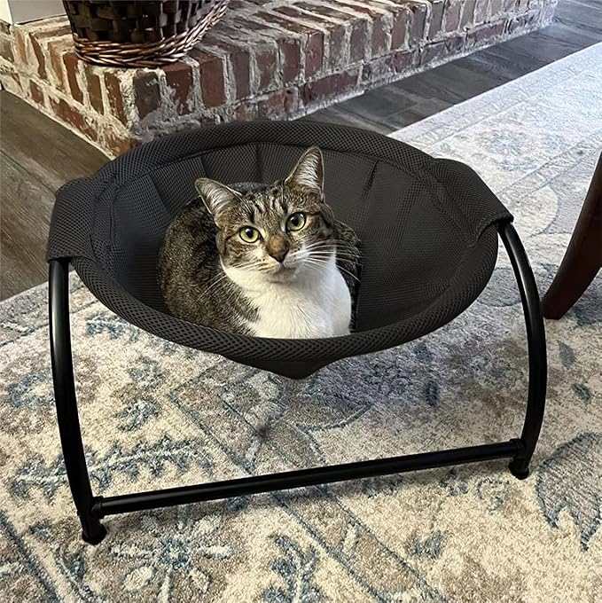 JUNSPOW Cat Bed Dog Bed Pet Hammock Bed Cat Sleeping Cat Supplies Pet Supplies Whole Wash Stable, Detachable & Breathable Easy Assembly Indoors Outdoors, 16.9 in x 16.9 in x 9.5 in