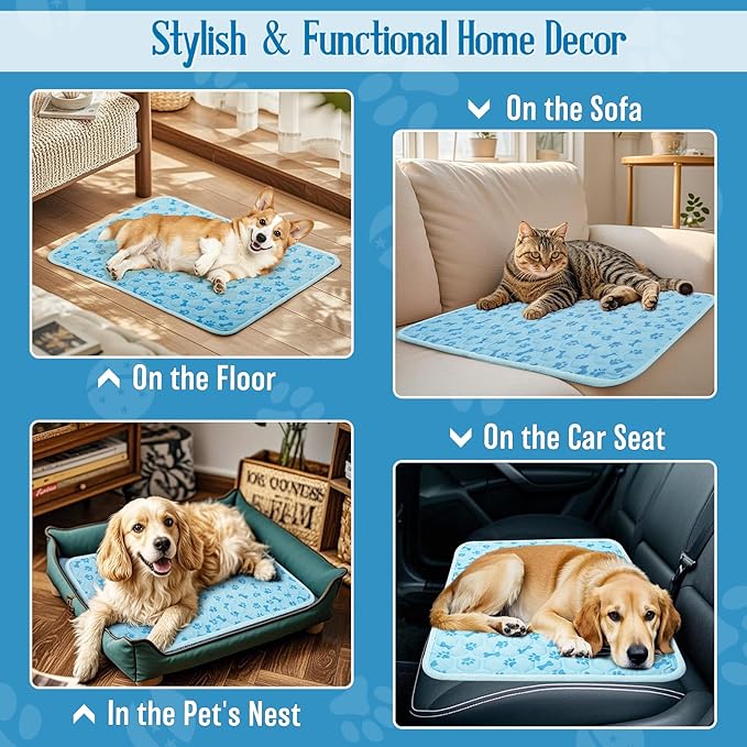Cooling Mat for Dogs, Q-Max>0.5 Reusable Washable Dog Cooling Pad, Non-Toxic Breathable Pet Cool Blanket, Portable Cooling Bed for Dogs Cats, Indoor Outdoor Summer Heat Relief, No Refrigeration Needed