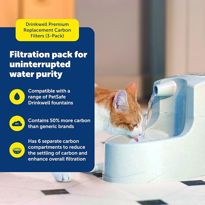 PetSafe Drinkwell Premium Replacement Carbon Filters, Dog and Cat Water Fountain Filters