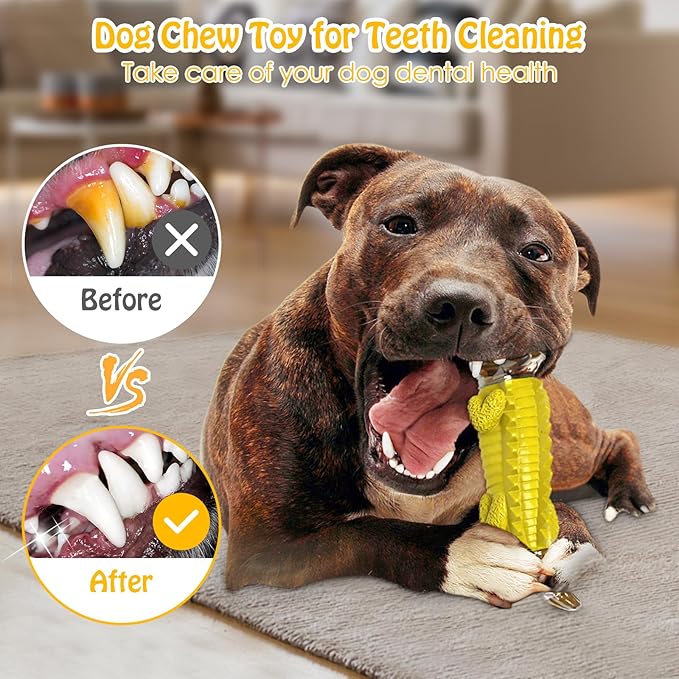 Jeefome Indestructible Dog Chew Toys for Aggressive Chewers - Boredom and Stimulating Dog Toys for Small/Medium/Large Breed for Teeth Cleaning and Training