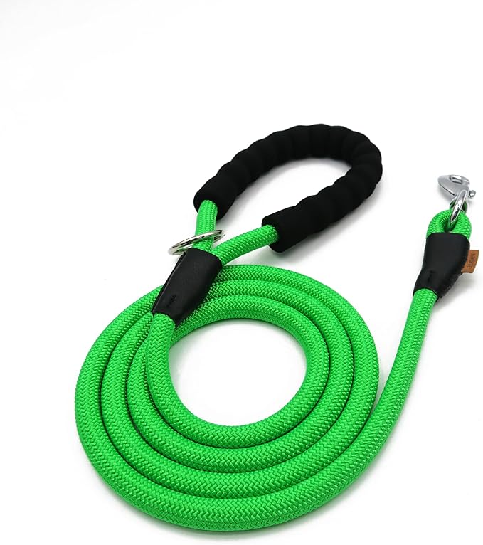 Dog Leash, Braided Rope Traction – Walking Training Lead for Medium/Large Dogs ((1/2") x 6FT, Light Green)