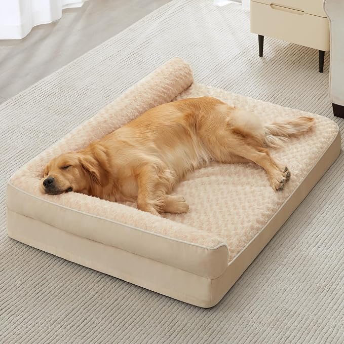 BFPETHOME Orthopedic Dog Beds for Large Dogs-Waterproof Sofa Dog Bed with Removable Washable Cover, Big Pet Bed with Waterproof Lining and Nonskid Bottom,Pet Bed for Large Dogs