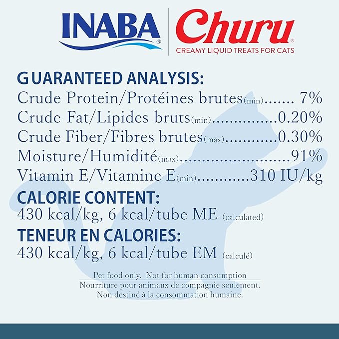 INABA Churu Lickable Grain-Free Purée Cat Treats, 25 Tuna & 25 Chicken | Grain-Free, Lickable, Squeezable Creamy Purée, Treat/Topper