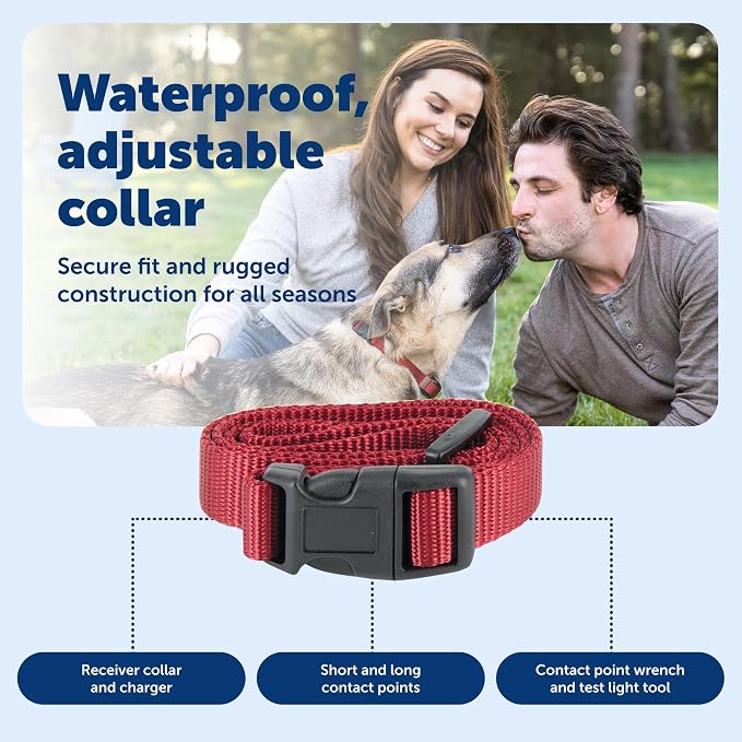 PetSafe Stubborn Dog Stay & Play Wireless Pet Fence Receiver Collar, Waterproof, Rechargeable, Tone and Static Correction, PIF00-13672, One Size, from the Parent Company of the Invisible Fence Brand